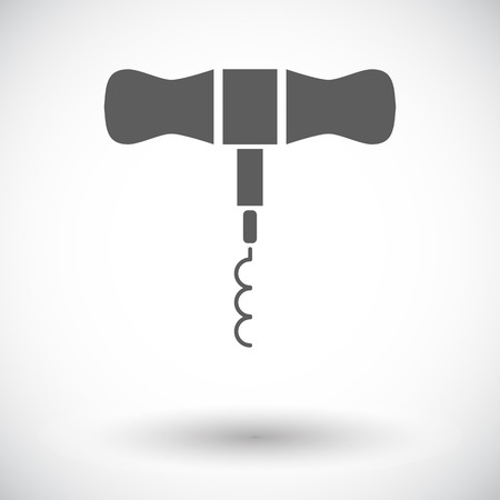 Corkscrew. Single flat icon on white background. Vector illustration.のイラスト素材