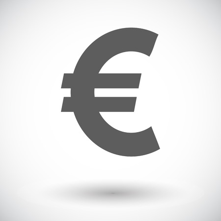 Euro. Single flat icon on white background. Vector illustration.のイラスト素材