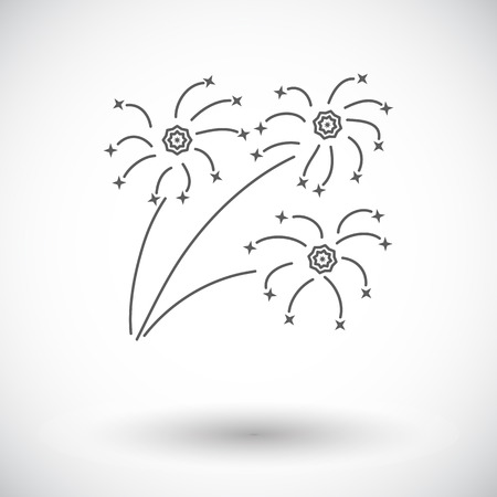 Firework. Single flat icon on white background. Vector illustration.のイラスト素材