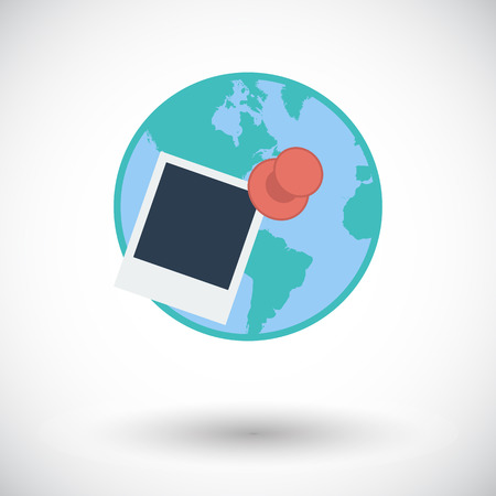 Geotegirovanie. Single flat icon on white background. Vector illustration.のイラスト素材