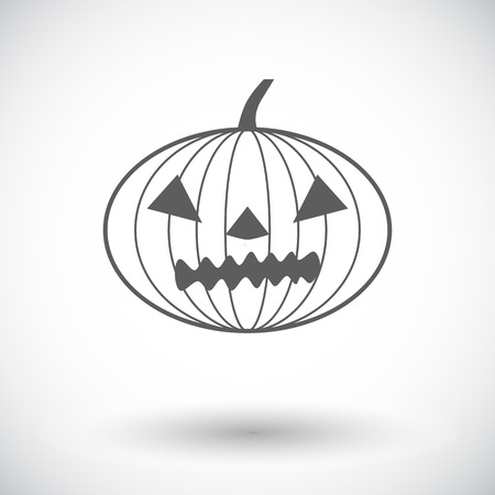Pumpkins for Halloween. Single flat icon on white background. Vector illustration.のイラスト素材
