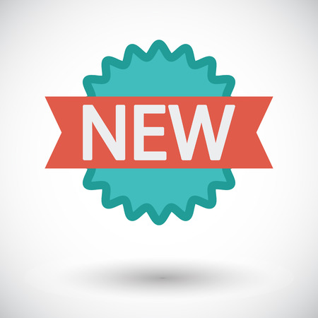 New. Single flat icon on white background. Vector illustration.のイラスト素材