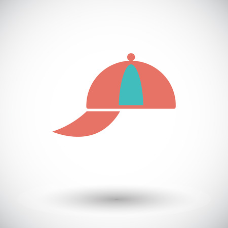 Peaked cap. Single flat icon on white background. Vector illustration.のイラスト素材