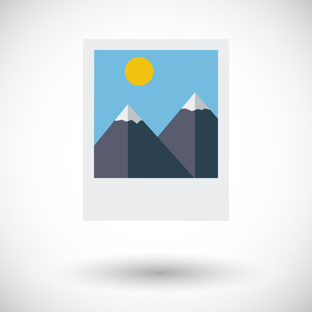 Photo. Single flat icon on white background. Vector illustration.のイラスト素材