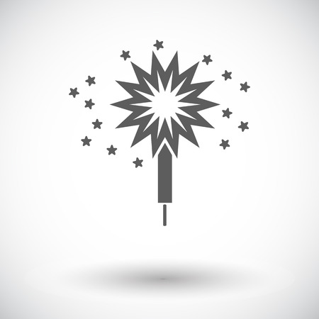 Sparkler. Single flat icon on white background. Vector illustration.のイラスト素材