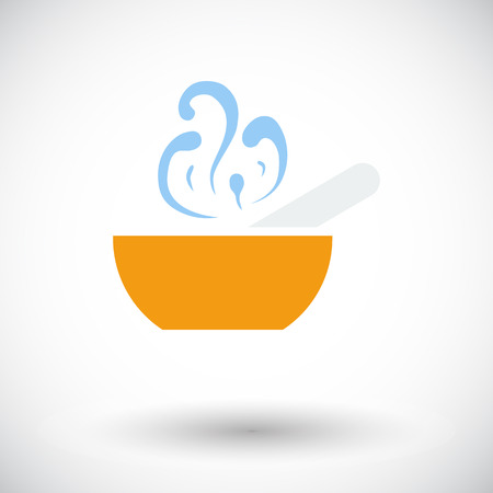 Soup. Single flat icon on white background. Vector illustration.のイラスト素材
