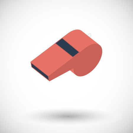 Sports whistle. Single flat icon on white background. Vector illustration.のイラスト素材