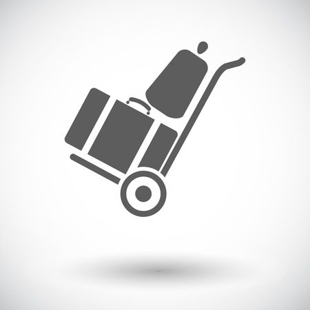 Suitcase. Single flat icon on white background. Vector illustration.のイラスト素材