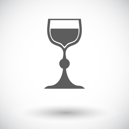 Wine glass. Single flat icon on white background. Vector illustration.のイラスト素材