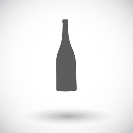 Wine bottle. Single flat icon on white background. Vector illustration.のイラスト素材