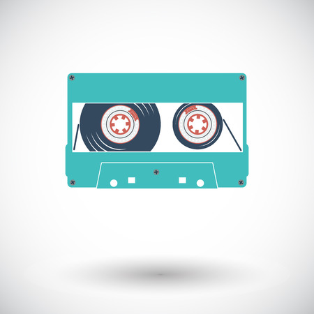 Audiocassette. Single flat icon on white background. Vector illustration.のイラスト素材