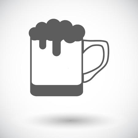 Beer. Single flat icon on white background. Vector illustration.のイラスト素材