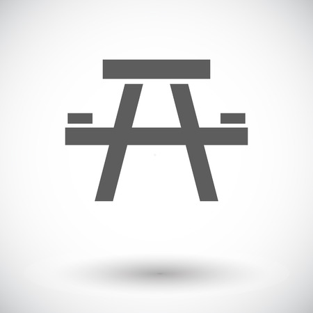 Camping table. Single flat icon on white background. Vector illustration.のイラスト素材