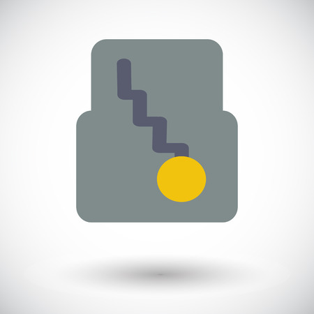 Automatic gear. Single flat icon on white background. Vector illustration.のイラスト素材