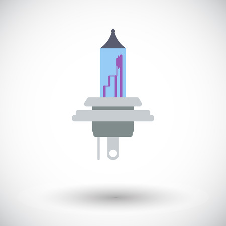 Xenon car lamp. Single flat icon on white background. Vector illustration.のイラスト素材