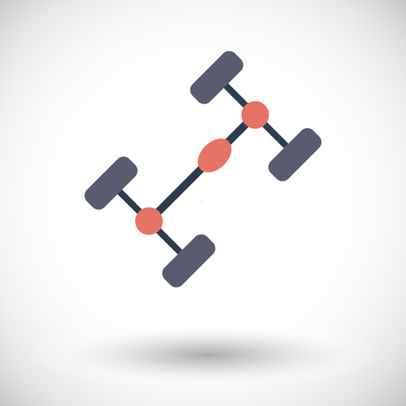 Chassis car. Single flat icon on white background. Vector illustration.のイラスト素材