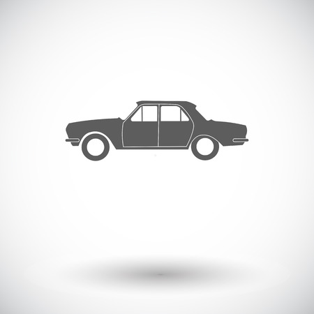 Car. Single flat icon on white background. Vector illustration.のイラスト素材