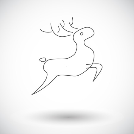 Deer. Single flat icon on white background. Vector illustration.のイラスト素材