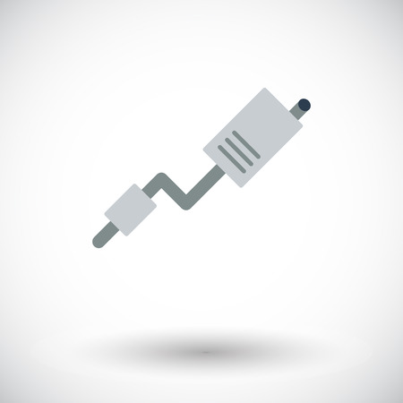 Exhaust pipe. Single flat icon on white background. Vector illustration.のイラスト素材