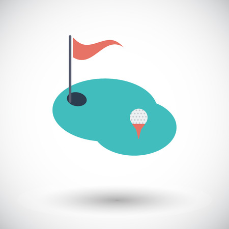 Golf. Single flat icon on white background. Vector illustration.のイラスト素材
