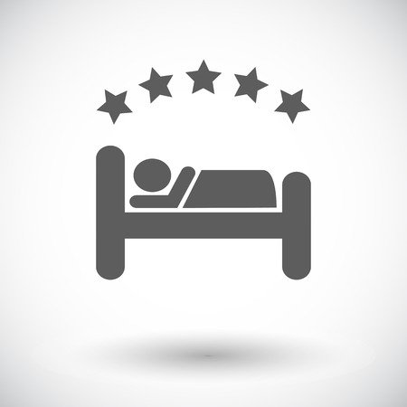 Hotel. Single flat icon on white background. Vector illustration.のイラスト素材