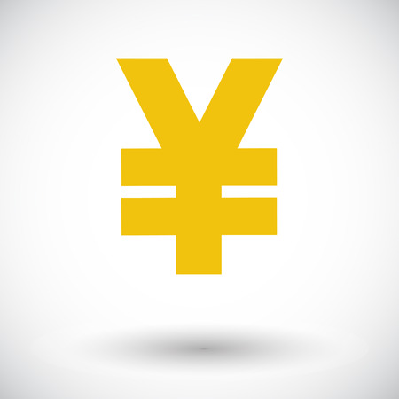 Yen. Single flat icon on white background. Vector illustration.のイラスト素材