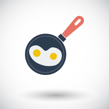 Scrambled eggs. Single flat icon on white background. Vector illustration.のイラスト素材