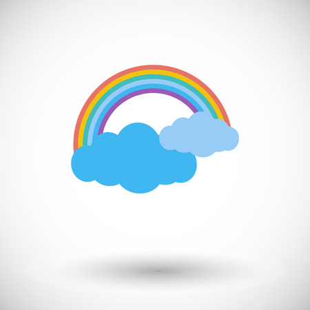 Rainbow. Single flat icon on white background. Vector illustration.のイラスト素材