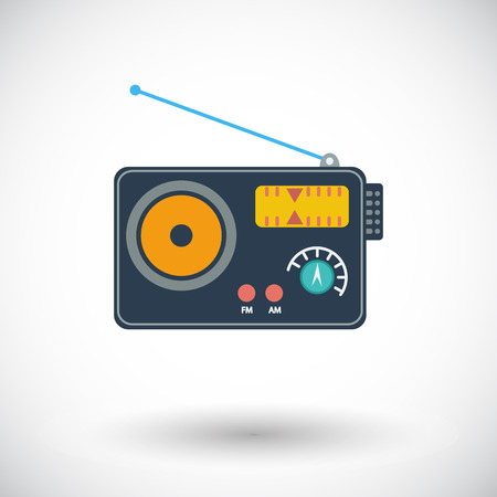 Radio. Single flat icon on white background. Vector illustration.のイラスト素材