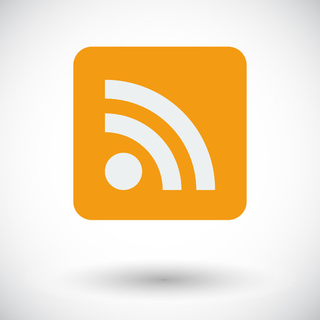 Rss. Single flat icon on white background. Vector illustration.のイラスト素材