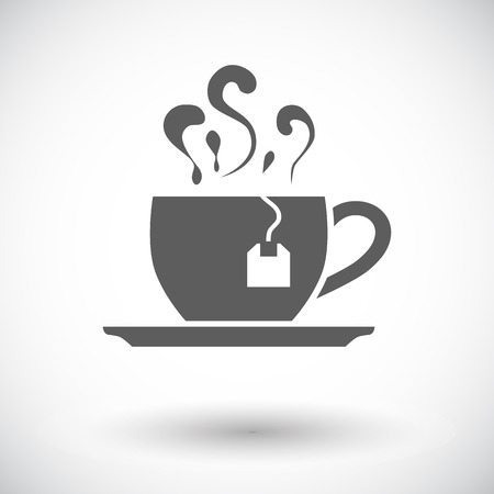 Tea. Single flat icon on white background. Vector illustration.のイラスト素材