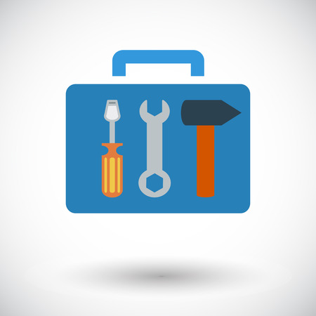 Tool box. Single flat icon on white background. Vector illustration.のイラスト素材
