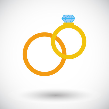 Wedding rings. Single flat icon on white background. Vector illustration.のイラスト素材