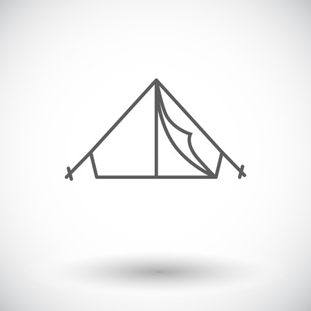 Tent. Single flat icon on white background. Vector illustration.のイラスト素材