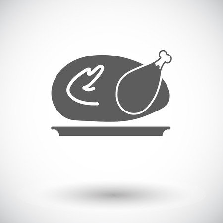 Chiken. Single flat icon on white background. Vector illustration.のイラスト素材