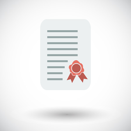 Diploma. Single flat icon on white background. Vector illustration.のイラスト素材