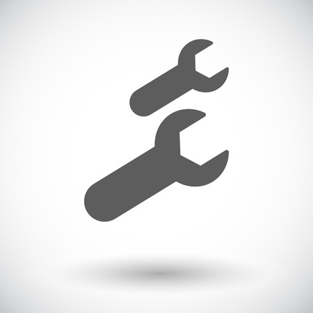 Wrench. Single flat icon on white background. Vector illustration.のイラスト素材