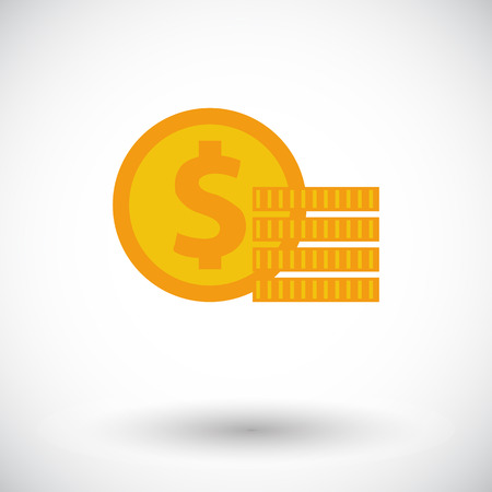 Coins. Single flat icon on white background.のイラスト素材