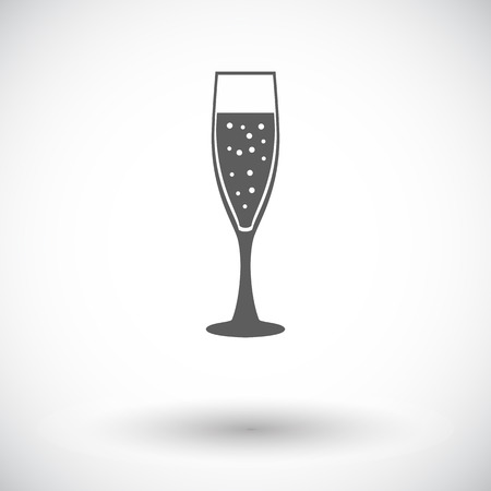 Wine glass. Single flat icon on white background. のイラスト素材