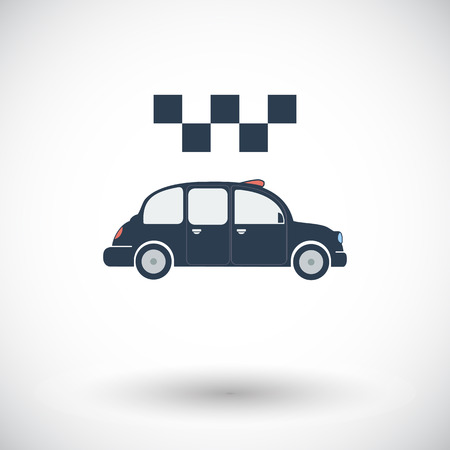 Taxi. Single flat icon on white background. のイラスト素材
