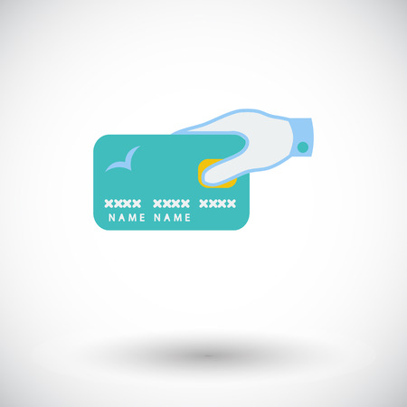Credit card. Single flat icon on white background. Vector illustration.のイラスト素材