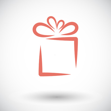 Gift box. Single flat icon on white background. Vector illustration.のイラスト素材