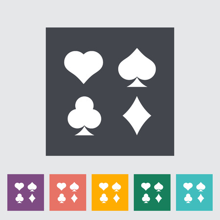 Card suit. Single flat icon on the buttonのイラスト素材