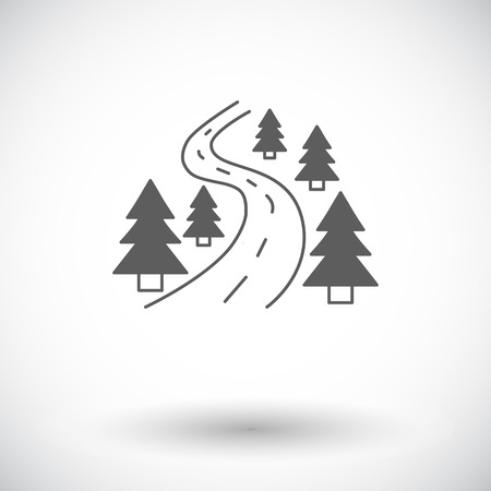 Road. Single flat icon on white background. Vector illustration.のイラスト素材