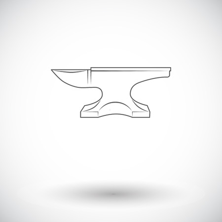 Anvil. Single flat icon on white background. Vector illustration.のイラスト素材