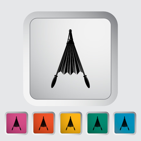 Belows. Single flat icon on the button. Vector illustration.のイラスト素材