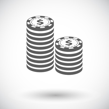 Gambling chips. Single flat icon on white background. Vector illustration.のイラスト素材