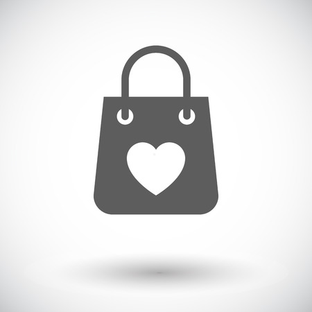 Bag store. Single flat icon on the circle. Vector illustration.のイラスト素材