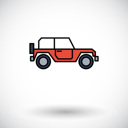 Offroad car. Flat icon on the white background for web and mobile applications. Vector illustration.のイラスト素材