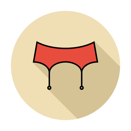 Garter belt. Single flat color icon on the circle. Vector illustration.のイラスト素材